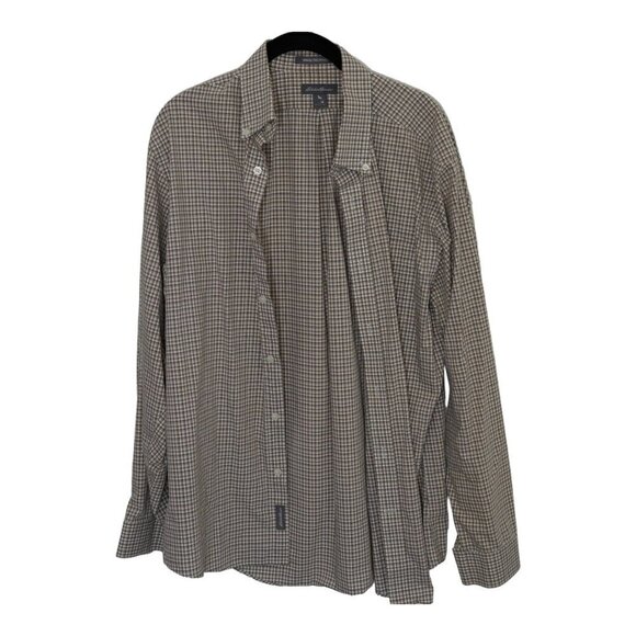 Eddie Bauer Wrinkle Free Relaxed Fit Brown Plaid Button‎ Down Sz M - Picture 1 of 10